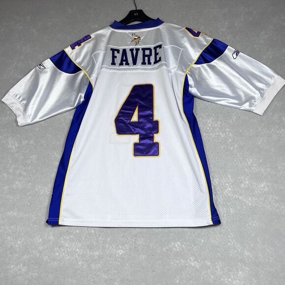 Minnesota Vikings Mens Jersey Size 48 White Brett Favre Reebok NFL Stitched - Picture 2 of 14